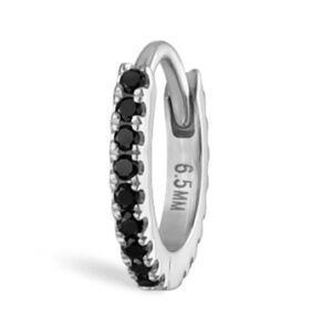 Maria Tash Black Diamond Eternity Hoop Earring